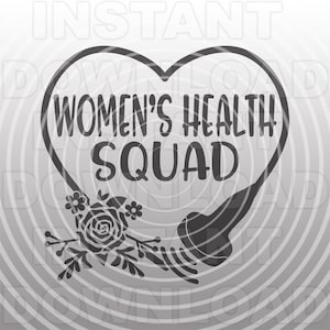 Fichier SVG Womens Health OB-GYN Squad, svg de sonde échographique florale, svg échographiste, usage commercial/personnel, Cricut, camée Silhouette, sticker vinyle