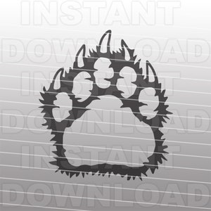 Bear Paw Print SVG-bestand, Grizzly Bear Paw SVG, Black Bear Paw SVG, Vector Formaat, Commercieel-Persoonlijk Gebruik, Silhouet, Cameo, voor Cricut, Vinyl Cut