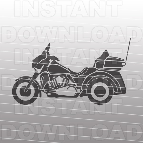 Trike Motorcycle Side View Profile SVG File,Motorcycle svg -Vector Clip Art Commercial & Personal Use- Cricut,Silhouette,Cameo,Vinyl Cut