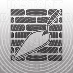 Bricklayer SVG File,Masonry SVG,Trowel with Bricks svg,Brick Pattern svg -Vector Art Commercial/Personal Use- Cricut,Silhouette,Cameo,Vinyl