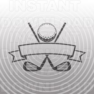 Archivo SVG del conductor del club de golf, monograma del banner del golfista SVG -Arte vectorial Uso comercial/personal- Cricut,Silueta,Cameo,Corte de vinilo,Hierro en vinilo