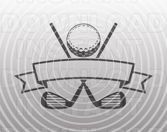 Golf Club Driver SVG File,Golfer Banner Monogram SVG -Vector Art Commercial/Personal Use- Cricut,Silhouette,Cameo,Vinyl Cut,Iron On Vinyl