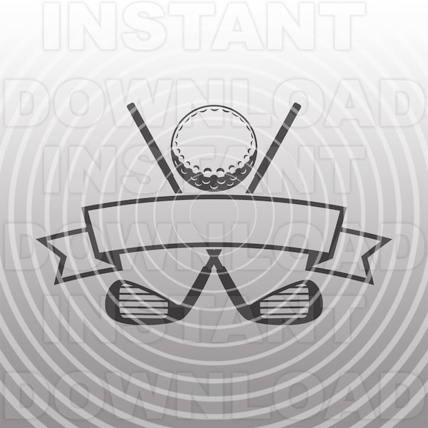 Golf Club Driver SVG File,Golfer Banner Monogram SVG -Vector Art Commercial/Personal Use- Cricut,Silhouette,Cameo,Vinyl Cut,Iron On Vinyl