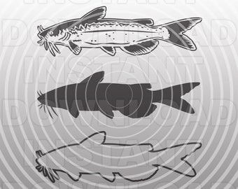 Fishing SVG File,Catfish SVG,Channel Catfish SVG File -Vector Clipart Commercial/Personal Use- Cricut,Silhouette Cameo,Vinyl Decal,Vinyl Cut