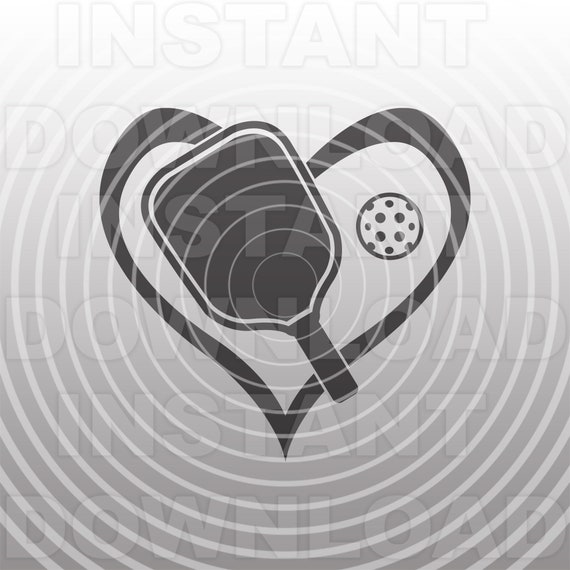 Pickleball with Heart SVG File,Pickle Ball Paddle SVG -Vector Art Commercial/Personal Use- for Cricut,Silhouette,Cameo,Vinyl Decal,Vinyl Cut