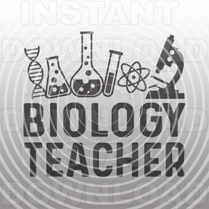 Biologie Lehrer mit DNA Doppelhelix und Mikroskop SVG-Datei-Vector Clipart kommerzielle & persönliche Nutzung- Cricut,Silhouette Cameo,vinyl svg