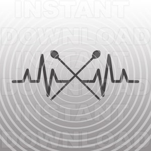 Heartbeat Marimba Maillets SVG File, Percussion SVG, Marching Band svg -Vector Art Commercial & Personal Use-Cricut,Silhouette,Vinyl Decal