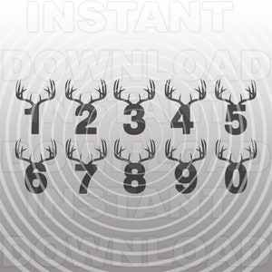 Deer Antler Numbers File in formato SVG, Antler Birthday Numbers svg -Vector Art Commercial & Personal Use- Cricut,Silhouette,Cameo,Iron On Vinyl