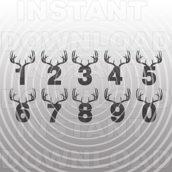 Deer Antler Numbers SVG Fileantler Birthday Numbers Svg Etsy
