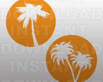 Palm Tree SVG File,Vacation SVG File-Cutting Template-Vector Clip Art-Commercial & Personal Use for Cricut,Cameo,Vinyl,Silhouette,Decal