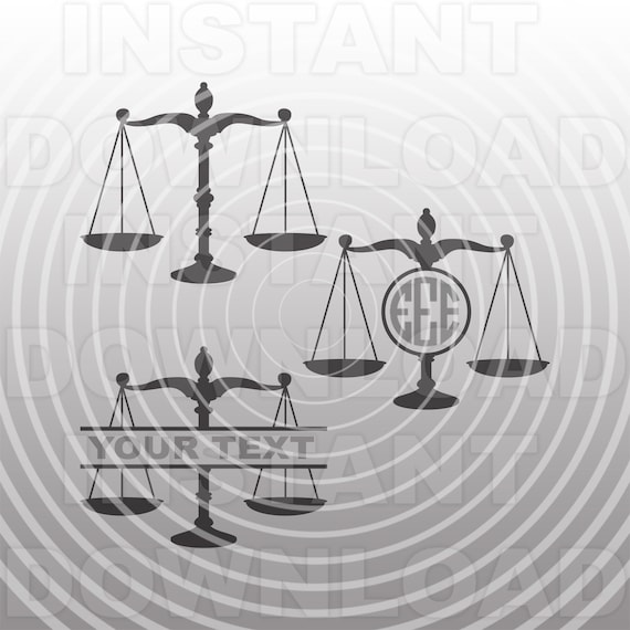 Scales of Justice Svg, Weight Scale Svg, Vector Cut File for