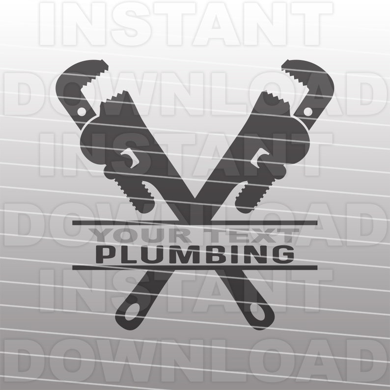 Plumbing Logo Template With Crossed Pipe Wrenches SVG - Etsy