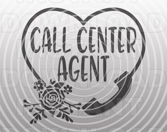 Call Center Agent SVG File,Call Center Telephone with Flowers SVG File -Vector Art Commercial/Personal Use-Cricut,Silhouette Cameo,Vinyl svg