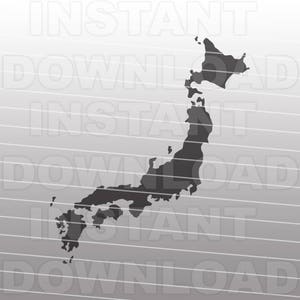 Fichier SVG du Japon, carte du Japon contour SVG -Vector Clip Art pour un usage commercial et personnel- Cricut Explore,Silhouette,Cameo,Vinyl Cut File