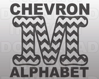 Chevron Font SVG, Chevron Letter SVG set, Monogram SVG-Cutting Template-Vector Clip Art for Commercial & Personal Use-Cricut, Cameo, Silhouette