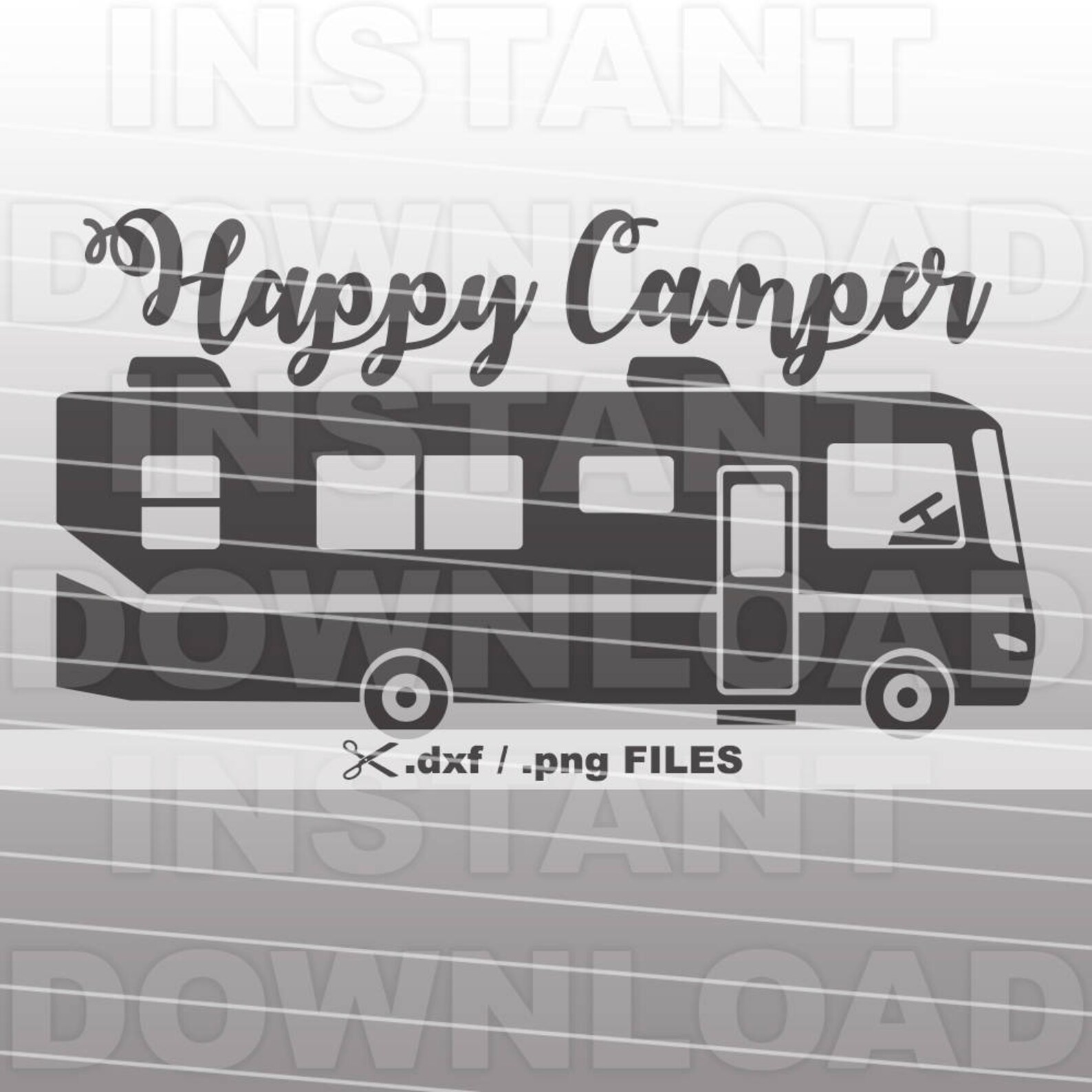 Dxf Files Rv Canister Happy Camper Motorhome RV Dxf File,family Vacation DXF -cricut Dxf ...