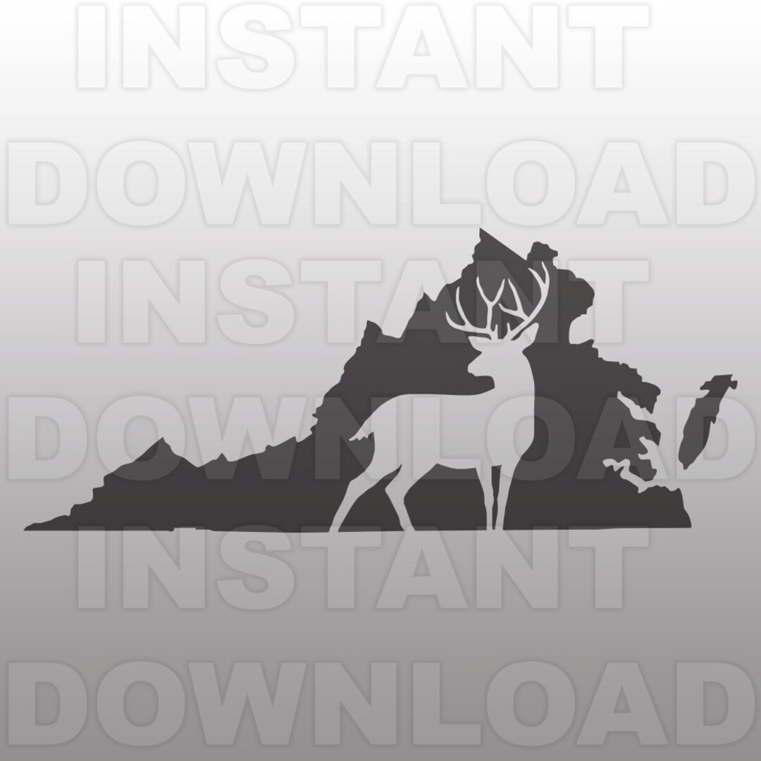 Virginia Deer Hunting Buck SVG File,deer Hunter SVG -commercial ...