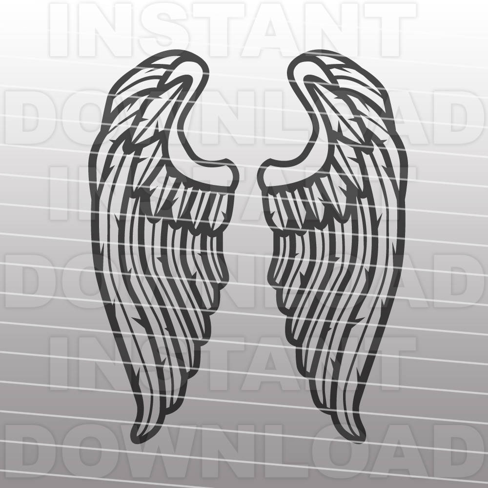 Download Angel Wings Feathers Svg File Cutting Template Clip Art For Etsy