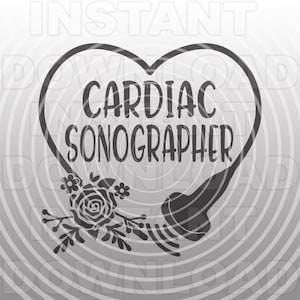 Archivo SVG de ecografista cardíaco, sonda de ultrasonido floral svg-uso comercial/personal-Cricut, silueta, cameo, calcomanía de vinilo, corte de vinilo, hierro sobre vinilo