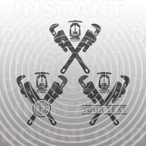 Sprinkler de incêndio com chaves de tubo Arquivo SVG, Sprinkler Fitter SVG - Arte vetorial para uso comercial e pessoal - Cricut, Silhueta, Camafeu, Decalque de vinil