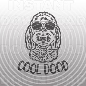 Goldendoodle Labradoodle con gafas de sol Archivo SVG,Cool Dood SVG -Vector Art Uso comercial y personal- Cricut,Silueta,Cameo,Vinyl Cut