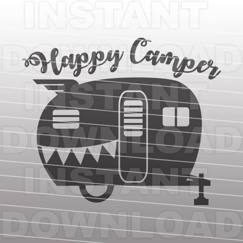 Download Happy Camper Vintage Retro RV SVG File cricut svgsilhouette | Etsy