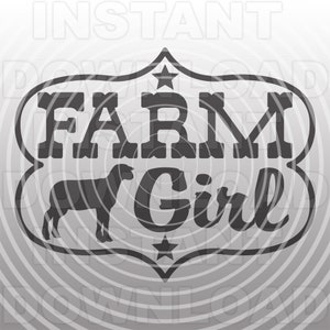 Fille de ferme avec fichier SVG mouton, montrer mouton SVG, marché agneau SVG-Vector Format Commercial & Personal Use-Cricut, Silhouette Cameo, Vinyl svg