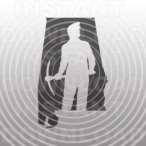Coal Miner SVG File, Alabama Coal Mining SVG -Vector Art Commercial & Personal Use-Cricut,Silhouette,Cameo,Fer sur vinyle,Vinyl Decal