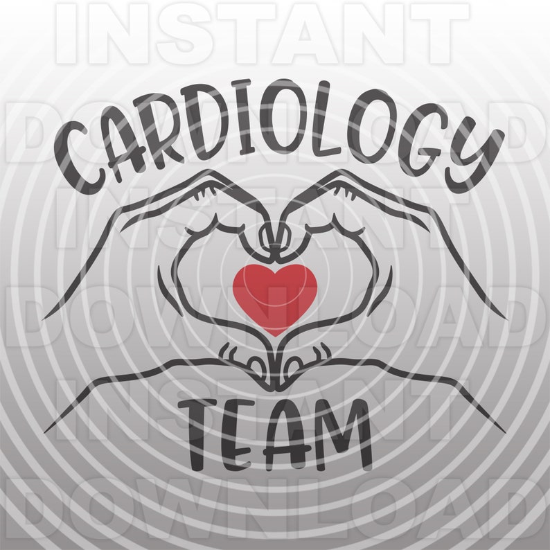 Cardiology Team With Heart Hand Sign SVG File,cardiac Nurse Svg ...