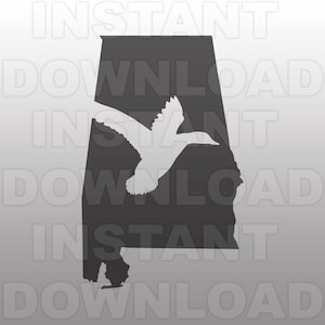 Alabama Duck Hunting SVG File, Flying Duck SVG File, Drake SVG -Commercial & Personal Use- Vector Art for Cricut, Silhouette Cameo, décalque de vinyle