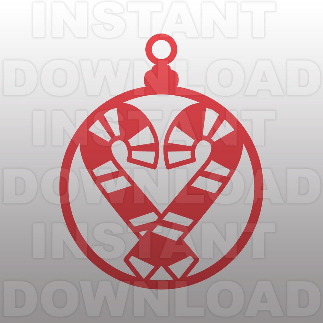 Christmas Candy Cane Ornament SVG File - Etsy