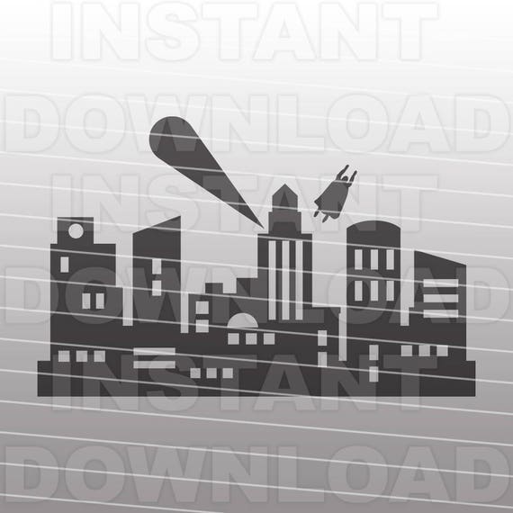 Download Superhero Skyline Svg Filecityscape Svgsuperhero Vinyl Svg Etsy