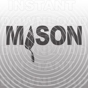 Mason SVG File,Bricklayer Trowel SVG,Brickmason SVG -Vector Art Commercial & Personal Use- Cricut,Silhouette,Cameo,Iron on Vinyl,Vinyl Decal
