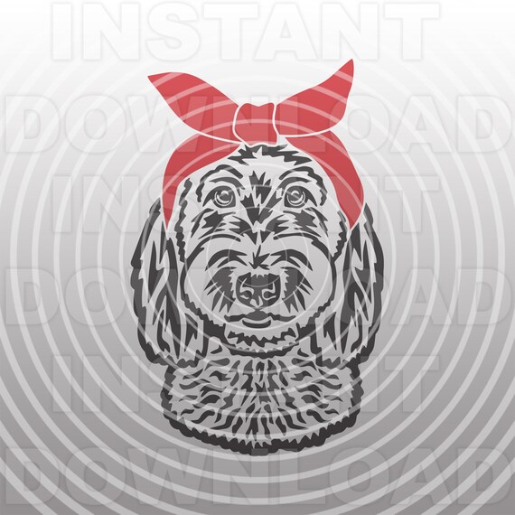Goldendoodle With Bandana Svg Filelabradoodle With Bandana Etsy