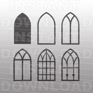 Church Windows SVG File,Architecture svg,Gothic svg -Vector Art for Commercial & Personal Use- SVG Cut File for Silhouette and Cricut Cutter