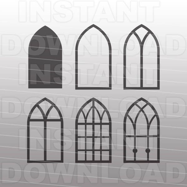 Church Windows SVG File,Architecture svg,Gothic svg -Vector Art for Commercial & Personal Use- SVG Cut File for Silhouette and Cricut Cutter