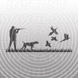 Fasan Jäger mit Vogel Hund zeigt SVG-Datei, Wachtel Jäger mit Vogel Hund svg-Vector Art kommerzielle/persönlichen Gebrauch- Cricut,Silhouette Cameo