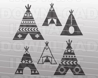 Teepee SVG File,Indian Teepee SVG File,Western SVG File-Vector Clip Art for Commercial & Personal Use-Cricut,Cameo,Silhouette,Vinyl Cut File