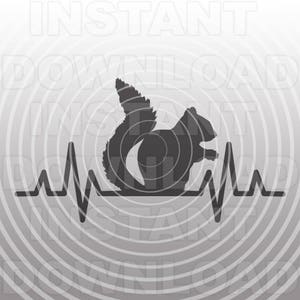 Heartbeat eekhoorn SVG-bestand, eekhoorn jacht SVG-vector kunst commercieel en persoonlijk gebruik-Cricut, silhouet, cameo, vinyl gesneden bestand, opstrijkbare vinyl
