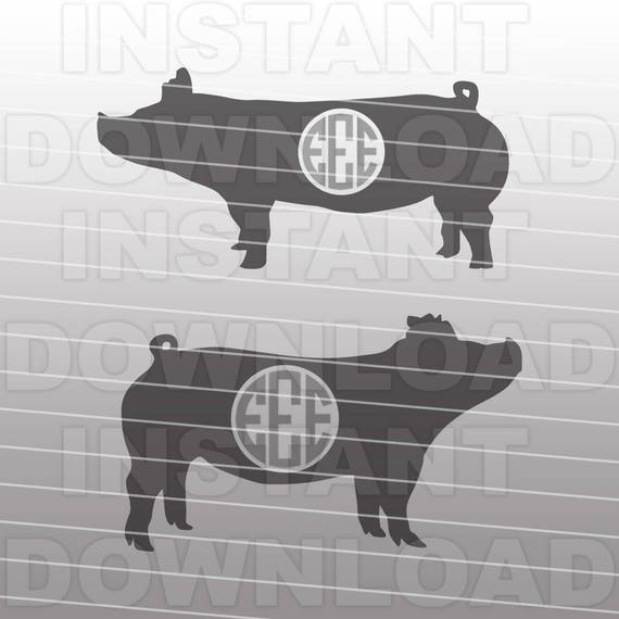 Download Show Pigs Svg Filemonogram Svg Filefarm Animal Svg Etsy