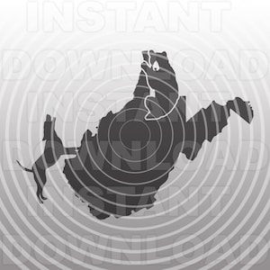 Bär Jagd SVG-Datei, Hund Treeing Bär SVG, West Virginia SVG-Vector Art kommerzielle & persönliche Nutzung- Cricut,Silhouette,Cameo,Aufkleber Design