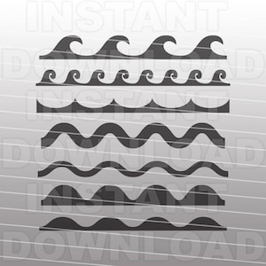 Wave Pattern SVG File,Ocean Waves svg,Wave Border svg,Beach svg -For Commercial & Personal Use- Vector Art for Cricut,Silhouette Cameo