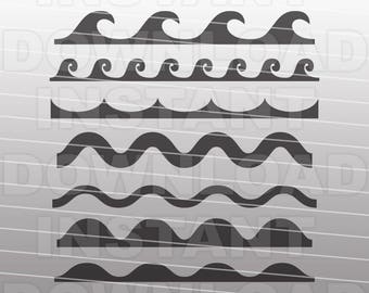 Wave Pattern SVG File,Ocean Waves svg,Wave Border svg,Beach svg -For Commercial & Personal Use- Vector Art for Cricut,Silhouette Cameo