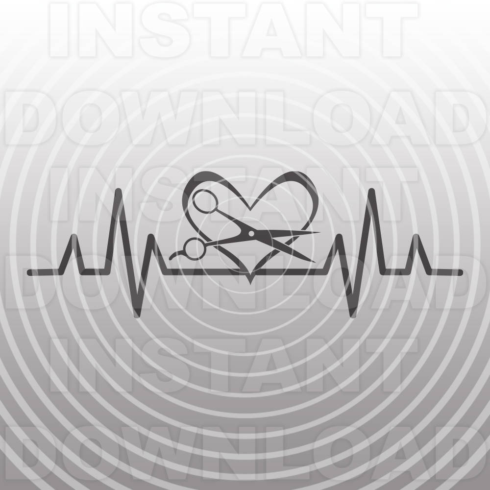 Download Hairstylist Heartbeat Love Svg Filebeautician Svghairdresser Etsy