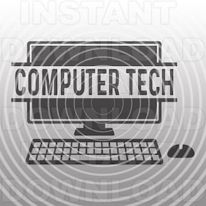 Computer Tech with Computer and Mouse SVG File,Computer Repair SVG -Vector Format Commercial/Personal Use- Cricut,Silhouette Cameo,vinyl svg
