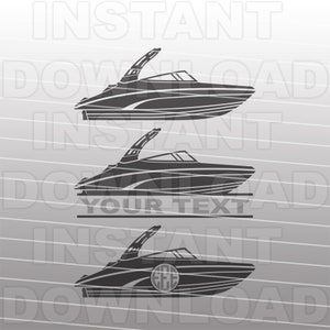 Speed Boat SVG File,Ski Boat SVG,Boat Life svg,Power Boat svg -Vector Art Commercial & Personal Use- Cricut,Silhouette Cameo,Vinyl Cut File