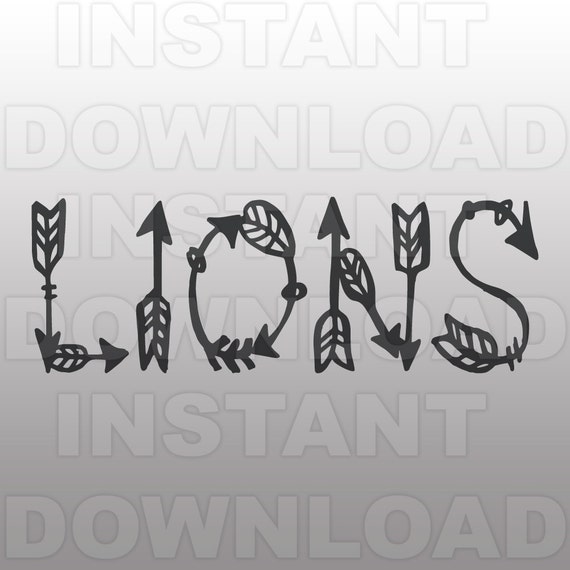 Download Lions Arrow Word Design Svg Filelion Sports Svg Commercial Etsy