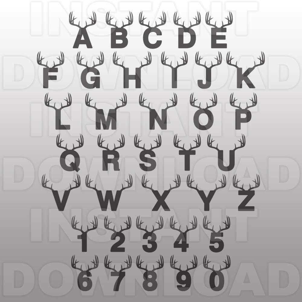 Deer Antler Font SVG FileAntler Alphabet SVGAntler Monogram Etsy