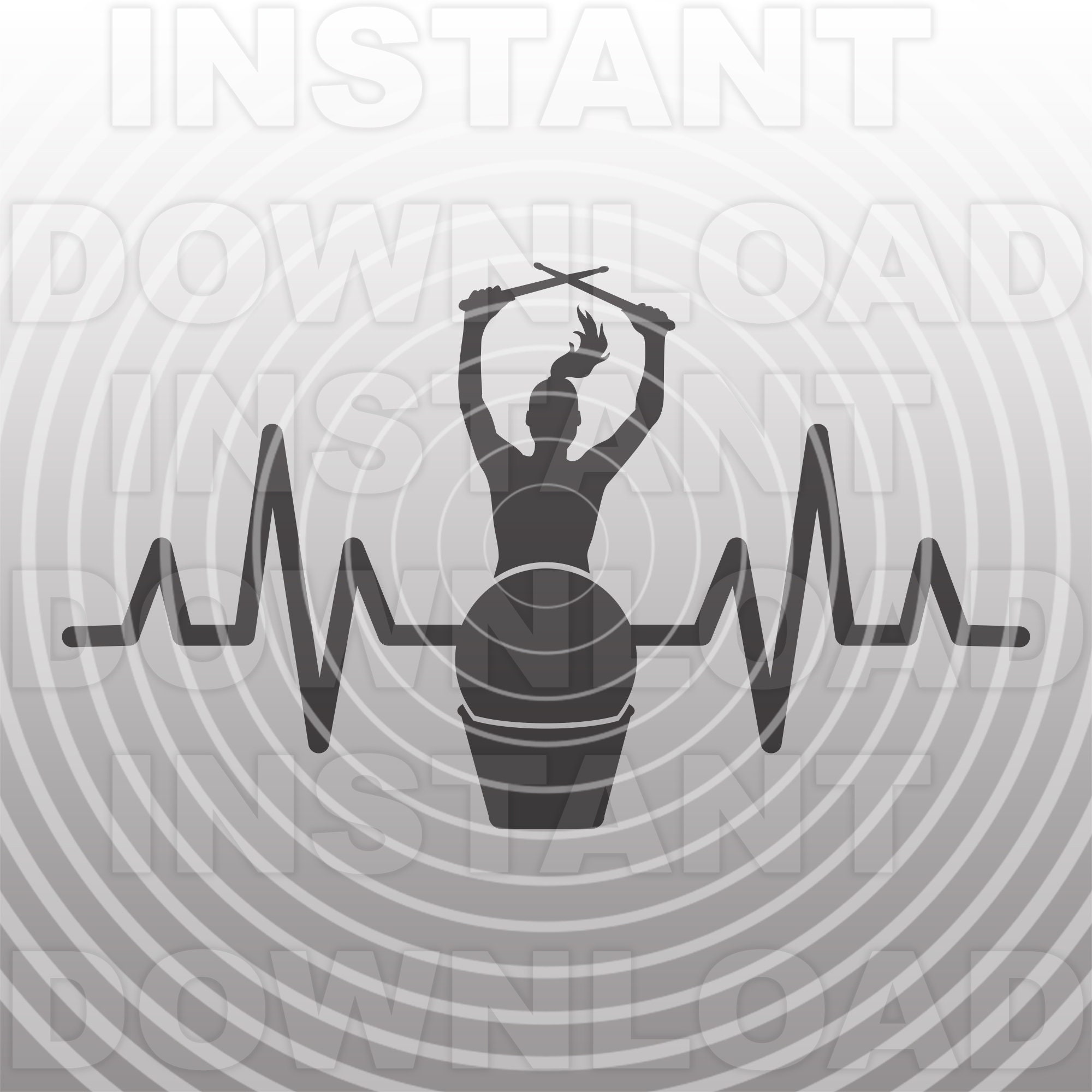 Heartbeat EKG Pulse Cardio Drummer SVG Filecardio Drumming - Etsy Sweden