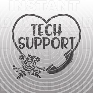 Supporto tecnico con file SVG di telefono e fiori, Help Desk SVG, Supporto tecnico SVG - Uso commerciale e personale - Cricut, Silhouette Cameo, vinile